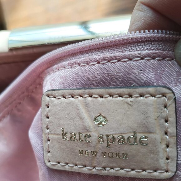 KATE SPADE NEW YORK Knightsbridge Constance Croc Embossed Leather Tote purse - Picture 9 of 11